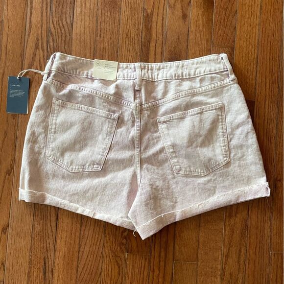 Women's Light Pink/Whitewash Denim Shorts NWT Size 14 - Picture 7 of 9